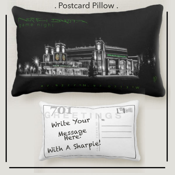 BW Game Night Featuring Green, Postcard Pillow